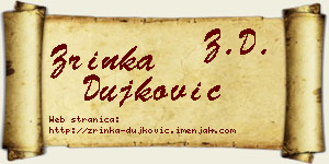 Zrinka Dujković vizit kartica